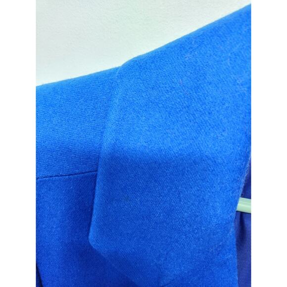 Vintage Alorna Petites Women's Royal Blue Pure Wool Midi Coat, Size 12-14P - Picture 12 of 13